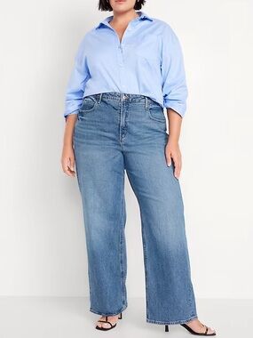 OLD NAVY Extra High-Waisted Wide-Leg Jeans - Medium Wash